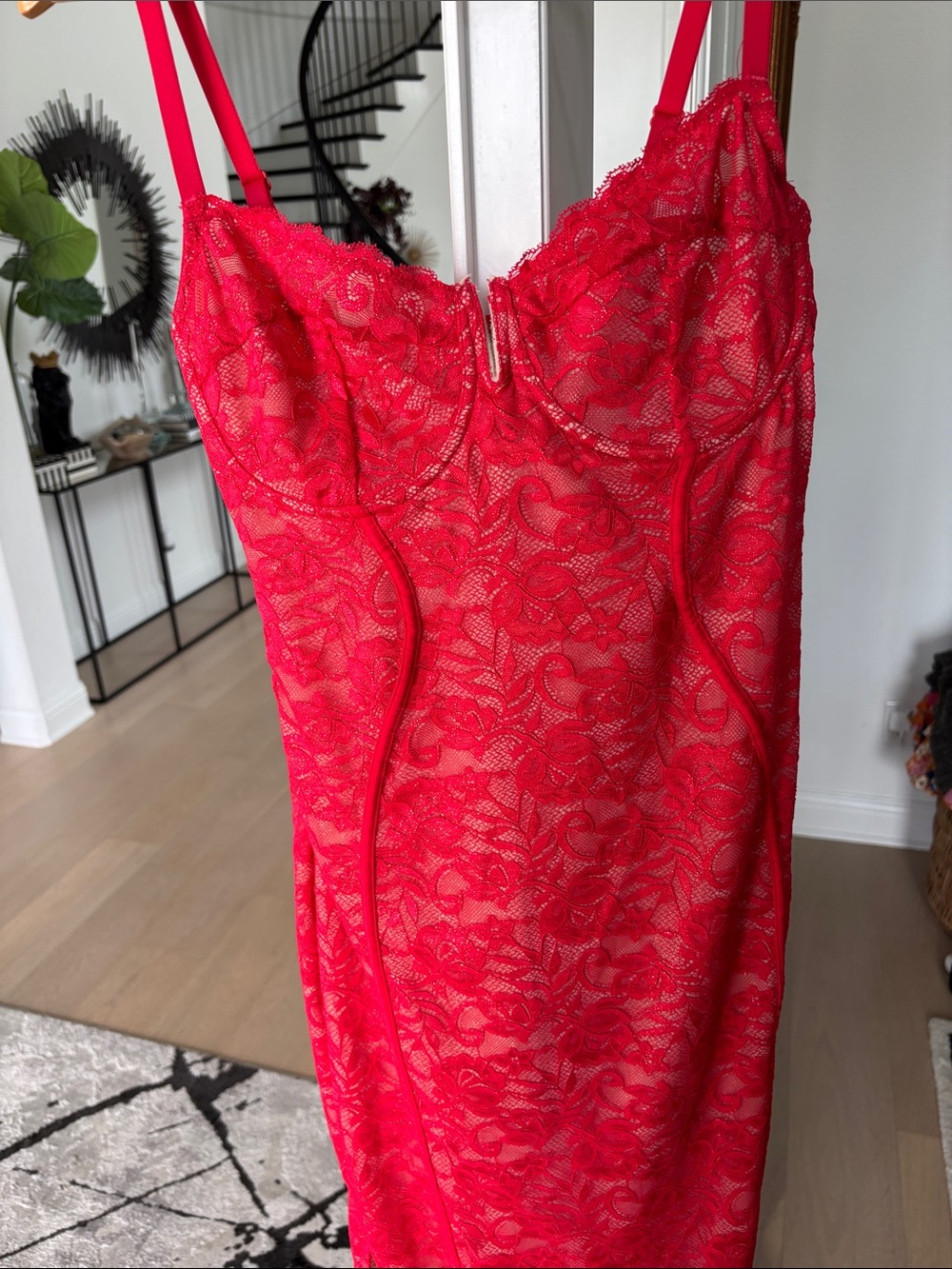 Popilush NWT Red Lace Bodycon Slip Dress